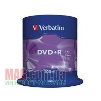 Диск DVD+R VERBATIM, 4,7Gb, 16x, Cake (уп.100шт)