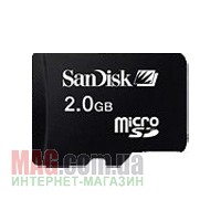 Карта памяти SanDisk microSD 2 Гб + SD адаптер