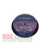 Диск DVD+R VERBATIM, 4,7 Гб, Cake (уп.10шт), LightScribe