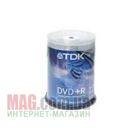 TDK DVD+R 4,7Gb 16x Cake 100 шт.