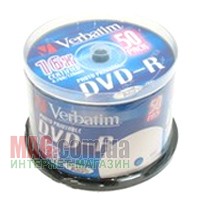 Диск DVD-R Verbatim, 4,7Gb, 16x, Bulk (уп.50шт)