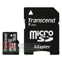 Карта памяти 16 Гб microSDHC Transcend Class 6 + SD адаптер