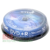 Диск DVD+R TDK, 4,7Gb, 16x, Slim (уп. 10шт.)