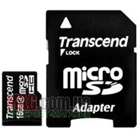 Карта памяти microSDHC 16 Гб Transcend Class 4 + SD адаптер