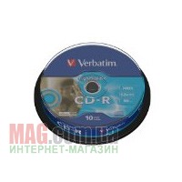 Диск CD-R VERBATIM, 700Mb, 52x, Cake (уп. 10шт), LightScribe
