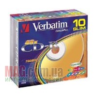 Диск CD-R VERBATIM, 700Mb, 80min, 48x, Slim  (уп.10шт.), Colors
